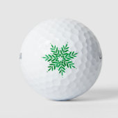 Emerald Watercolor Abstrakt Snowflake Golfball (Vorderseite)