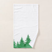 Emerald Watercolor Evergreen Trees Badhandtuch Set (Handtuch)