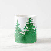 Emerald Watercolor Evergreen Trees Kaffeetasse (Mittel)