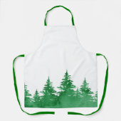Emerald Watercolor Evergreen Trees Schürze (Vorderseite)