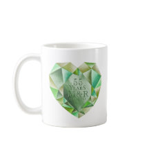 Emerald Watercolor Herz 55. Hochzeitstag