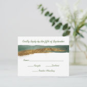 Emerald Watercolor mit Gold Reply Card (Stehend Vorderseite)