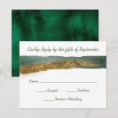 Emerald Watercolor mit Gold Reply Card (Vorne/Hinten)