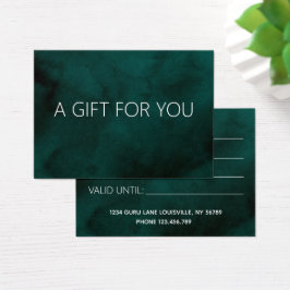 Emerald Watercolor Monogram Gift Card - Benutzerde