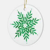 Emerald Watercolor Snowflake Keramik Ornament (Links)
