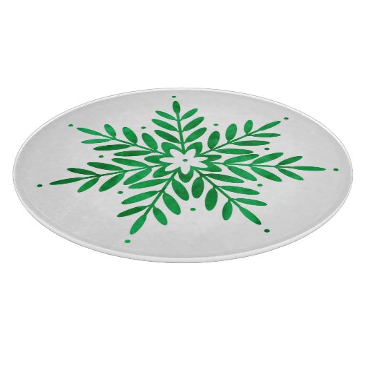 Emerald Watercolor Snowflake Schneidebrett (Ecke)