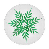 Emerald Watercolor Snowflake Schneidebrett (Vorderseite)