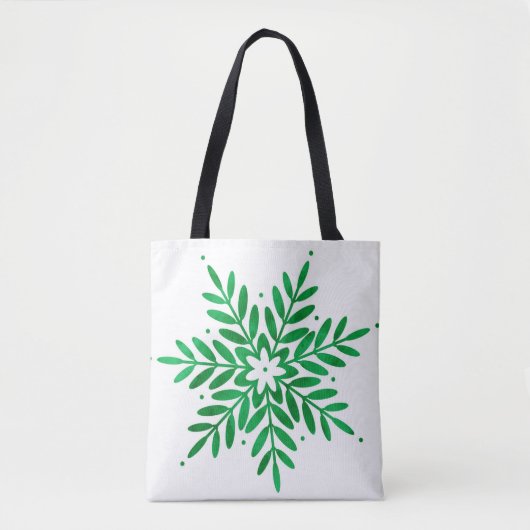 Emerald Watercolor Snowflake Tasche (Vorderseite)