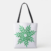 Emerald Watercolor Snowflake Tasche (Rückseite)