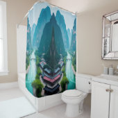 Emerald Waters & Mountain View - Landschaftliches  Duschvorhang (Beispiel)