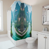 Emerald Waters & Mountain View - Landschaftliches  Duschvorhang (Beispiel)