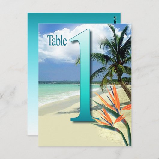 Emerald Waters Table Card Nr. 1 | Türkis Postkarte (Vorne/Hinten)