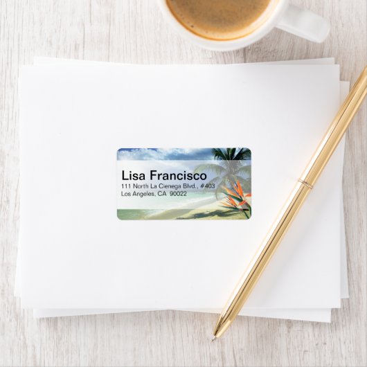 Emerald Waters Tropical Beach Hawaii Jamaica Adressaufkleber (Insitu)