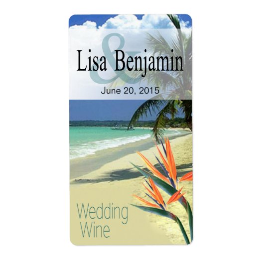 Emerald Waters Tropical Beach Wedding Wine (Vorne)
