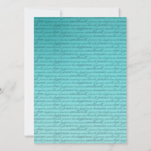 Emerald Watts Tropical Beach| Aqua FELT Einladung (Rückseite)