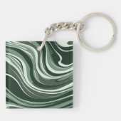 Emerald Waves Abstract Design Schlüsselanhänger (Rückseite)