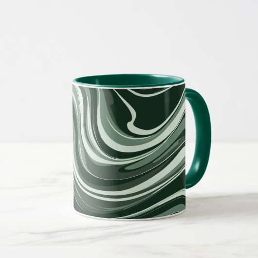 Emerald Waves Abstract Design Tasse (VorderseiteRechts)
