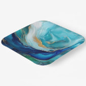 Emerald Waves: Eine Symphonie in Blau und Grün Pappteller (Gewinkelt)