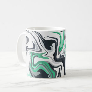 Emerald Waves in Abstrakter Fluid Art Kaffeetasse