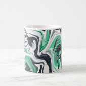 Emerald Waves in Abstrakter Fluid Art Kaffeetasse (Mittel)