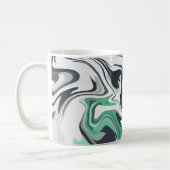 Emerald Waves in Abstrakter Fluid Art Kaffeetasse (Links)