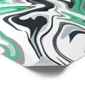 Emerald Waves in Abstrakter Fluid Art Poster (Ecke)