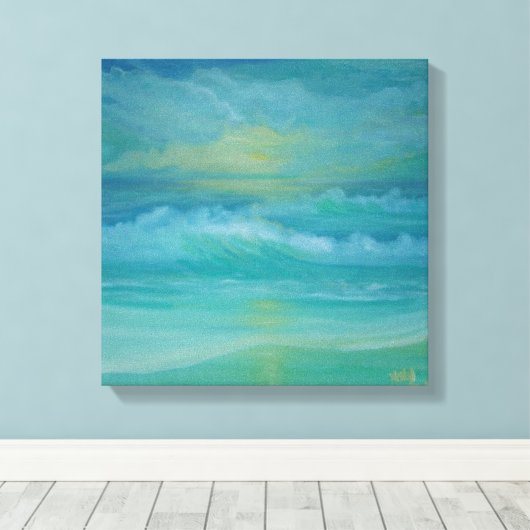 Emerald Waves Leinwanddruck (Insitu (Holzboden))