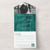 Emerald Wedding 55. Foto QR-Codeoption UAWG All In One Einladung (Innen Boden)