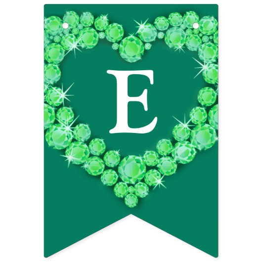 Emerald Wedding 55-jähriges Foto Wimpelkette (Dritte Fahne)