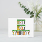 Emerald Wedding Anniversary Cartoon Cats Postkarte (Stehend Vorderseite)