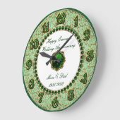 Emerald Wedding Anniversary Clock Große Wanduhr (Winkel)