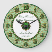 Emerald Wedding Anniversary Clock Große Wanduhr (Vorderseite)