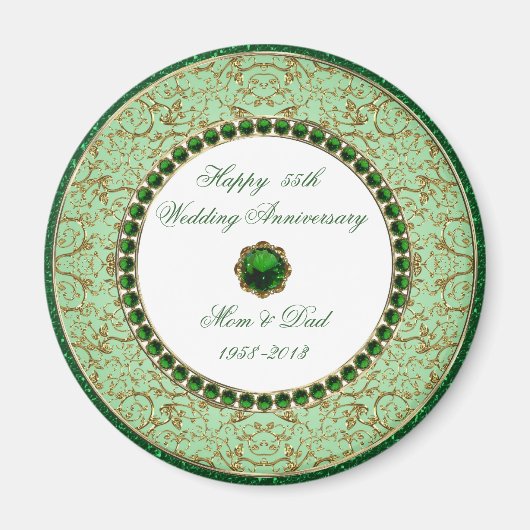 Emerald Wedding Anniversary Magnet (Vorne)