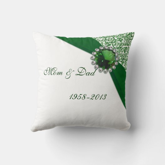 Emerald Wedding Anniversary Throw Kissen (Rückseite)