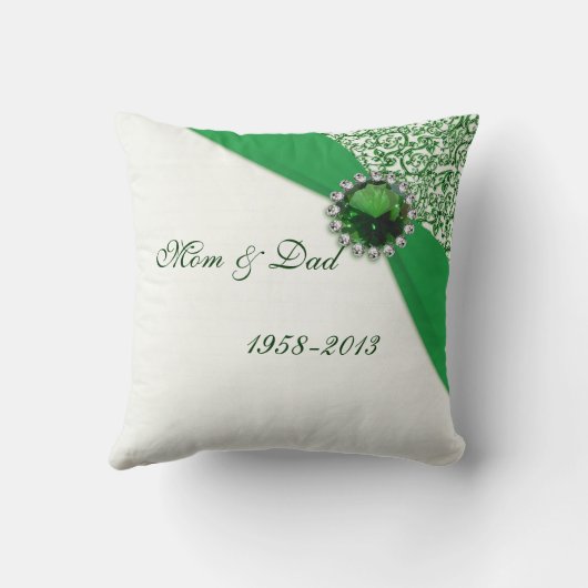 Emerald Wedding Anniversary Throw Kissen (Rückseite)