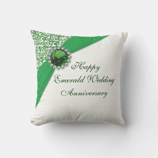 Emerald Wedding Anniversary Throw Kissen (Vorderseite)