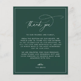 Emerald Wedding Dankeschön-Karte Flyer