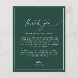 Emerald Wedding Dankeschön-Karte Flyer