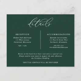 Emerald Wedding Details Elegant Begleitkarte