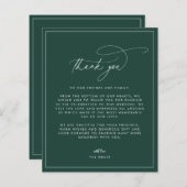 Emerald Wedding Foto Dankeschön Karte (Vorne/Hinten)