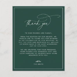Emerald Wedding Foto Dankeschön Karte
