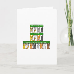 Emerald Wedding Jahrestag 55 Jahre Niedliche Katze Karte