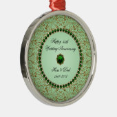 Emerald Wedding Jubiläumsschmuck Silbernes Ornament (Rechts)