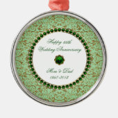 Emerald Wedding Jubiläumsschmuck Silbernes Ornament (Vorne)