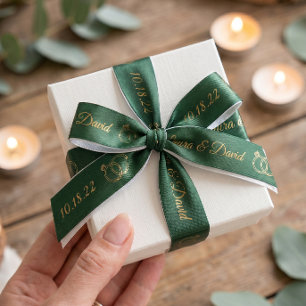 Emerald Wedding Personalisiert Name Ribbon Satinband