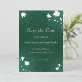 Emerald Wedding Watercolor Blumengestein Save the  Date (Stehend Vorderseite)