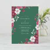 Emerald-Wein-Hochzeit bemalt Einladung (Stehend Vorderseite)