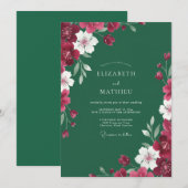 Emerald-Wein-Hochzeit bemalt Einladung (Vorne/Hinten)