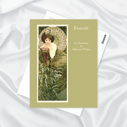 Emerald Wertvoll Stones Series Alphonse Mucha Postkarte
