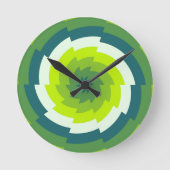 Emerald Whirl Runde Wanduhr (Vorderseite)